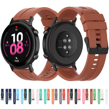 For Huawei Watch GT 2 42mm Silicone Replacement Wrist Strap Watchband, with Silver Buckle