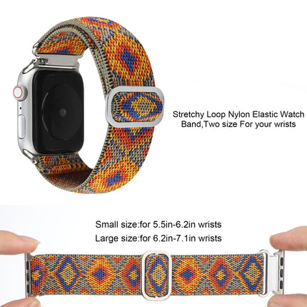 Metal Japanese Buckle Elastic Nylon Replacement Watchbands, For Apple Watch Series 7 45mm / 6 & SE & 5 & 4 44mm / 3 & 2 & 1 42mm, For Apple Watch Series 8&7 41mm / SE 2&6&SE&5&4 40mm / 3&2&1 38mm