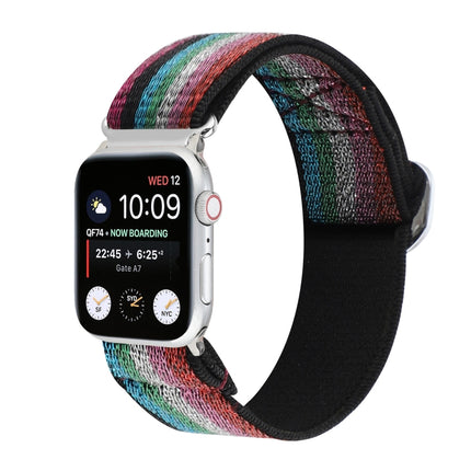Metal Japanese Buckle Elastic Nylon Replacement Watchbands, For Apple Watch Ultra 49mm / Series 8&7 45mm / SE 2&6&SE&5&4 44mm / 3&2&1 42mm
