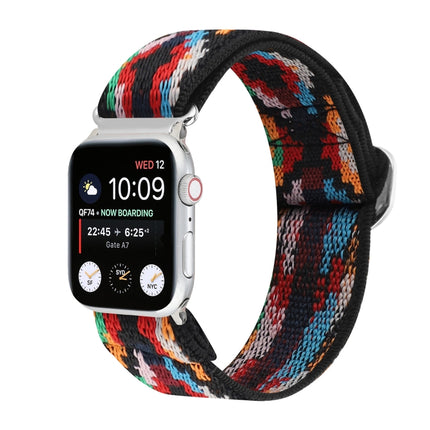 Metal Japanese Buckle Elastic Nylon Replacement Watchbands, For Apple Watch Series 7 41mm / 6 & SE & 5 & 4 40mm / 3 & 2 & 1 38mm