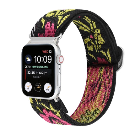 Metal Japanese Buckle Elastic Nylon Replacement Watchbands, For Apple Watch Series 7 45mm / 6 & SE & 5 & 4 44mm / 3 & 2 & 1 42mm, For Apple Watch Series 8&7 41mm / SE 2&6&SE&5&4 40mm / 3&2&1 38mm