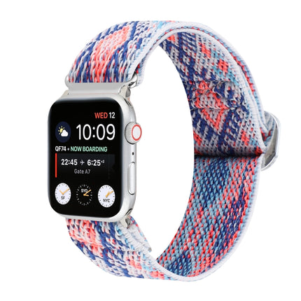 Metal Japanese Buckle Elastic Nylon Replacement Watchbands, For Apple Watch Series 7 41mm / 6 & SE & 5 & 4 40mm / 3 & 2 & 1 38mm