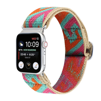 Metal Japanese Buckle Elastic Nylon Replacement Watchbands, For Apple Watch Series 7 41mm / 6 & SE & 5 & 4 40mm / 3 & 2 & 1 38mm