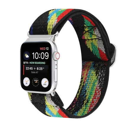 Metal Japanese Buckle Elastic Nylon Replacement Watchbands, For Apple Watch Series 7 45mm / 6 & SE & 5 & 4 44mm / 3 & 2 & 1 42mm, For Apple Watch Series 8&7 41mm / SE 2&6&SE&5&4 40mm / 3&2&1 38mm