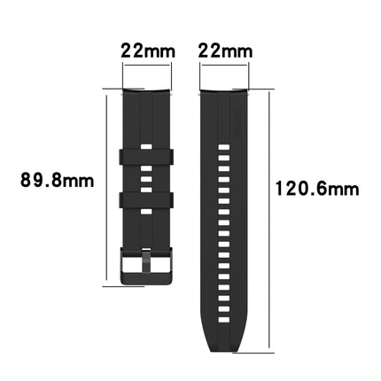 For Huawei Watch GT 2 46mm Silicone Replacement Wrist Strap Watchband, with Black Buckle