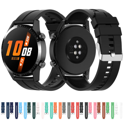 For Huawei Watch GT 2 46mm Silicone Replacement Wrist Strap Watchband, with Silver Buckle