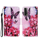 For Huawei P Smart 2021 / Y7a / Red Flower Butterfly