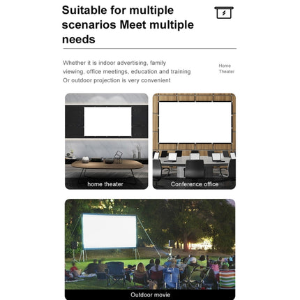 Folding Milk Silk Polyester Projector Film Curtain, 60 inch (16:9) Projection Area: 133 x 75cm, 60 inch (4:3) Projection Area: 120 x 90cm, 72 inch (16:9) Projection Area: 159 x 90cm, 72 inch (4:3) Projection Area: 146 x 110cm���������������������������...