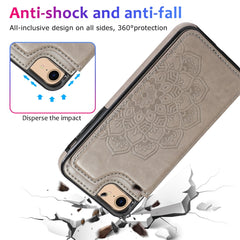 Funda protectora de PU+TPU con patrón de mandala y doble hebilla con ranuras para tarjetas, soporte y marco de fotos, para iPhone SE 2022/SE 2020/8/7, para iPhone 7 Plus/8 Plus, para iPhone X/XS, para iPhone XR, para iPhone XS Max, para iPhone 11