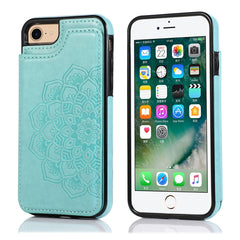 Funda protectora de PU+TPU con patrón de mandala y doble hebilla con ranuras para tarjetas, soporte y marco de fotos, para iPhone SE 2022/SE 2020/8/7, para iPhone 7 Plus/8 Plus, para iPhone X/XS, para iPhone XR, para iPhone XS Max, para iPhone 11