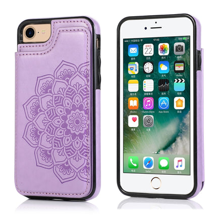 Funda protectora de PU+TPU con patrón de mandala y doble hebilla con ranuras para tarjetas, soporte y marco de fotos, para iPhone SE 2022/SE 2020/8/7, para iPhone 7 Plus/8 Plus, para iPhone X/XS, para iPhone XR, para iPhone XS Max, para iPhone 11