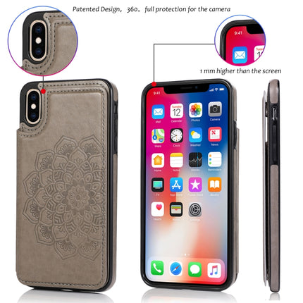 Double Buckle Mandala Pattern PU+TPU Protective Case with Card Slots & Holder & Photo Frame, For iPhone XS Max, For iPhone 11, For iPhone 11 Pro, For iPhone 11 Pro Max