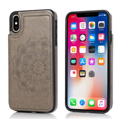 Funda protectora de PU+TPU con patrón de mandala y doble hebilla con ranuras para tarjetas, soporte y marco de fotos, para iPhone SE 2022/SE 2020/8/7, para iPhone 7 Plus/8 Plus, para iPhone X/XS, para iPhone XR, para iPhone XS Max, para iPhone 11