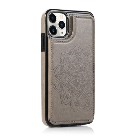 Double Buckle Mandala Pattern PU+TPU Protective Case with Card Slots & Holder & Photo Frame, For iPhone 11 Pro, For iPhone 11 Pro Max