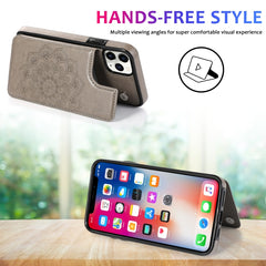 Double Buckle Mandala Pattern PU+TPU Protective Case with Card Slots & Holder & Photo Frame, For iPhone 11 Pro, For iPhone 11 Pro Max