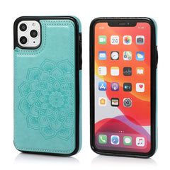 Double Buckle Mandala Pattern PU+TPU Protective Case with Card Slots & Holder & Photo Frame, For iPhone 11 Pro, For iPhone 11 Pro Max