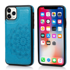 PU+TPU-Schutzhülle mit Mandala-Muster und doppelter Schnalle, mit Kartenfächern und Halter und Bilderrahmen, für iPhone 11 Pro, für iPhone 11 Pro Max