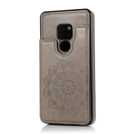 Double Buckle Mandala Pattern PU+TPU Protective Case with Card Slots & Holder & Photo Frame, For Huawei Mate 20, For Huawei Mate 20 Lite, For Huawei Mate 20 Pro, For Huawei Mate 30