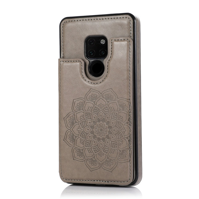Double Buckle Mandala Pattern PU+TPU Protective Case with Card Slots & Holder & Photo Frame, For Huawei Mate 20, For Huawei Mate 20 Lite, For Huawei Mate 20 Pro, For Huawei Mate 30