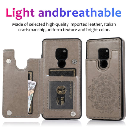 Double Buckle Mandala Pattern PU+TPU Protective Case with Card Slots & Holder & Photo Frame, For Huawei Mate 20, For Huawei Mate 20 Lite, For Huawei Mate 20 Pro, For Huawei Mate 30