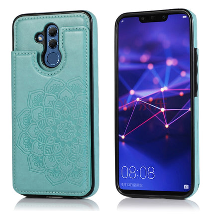 Double Buckle Mandala Pattern PU+TPU Protective Case with Card Slots & Holder & Photo Frame, For Huawei Mate 20, For Huawei Mate 20 Lite, For Huawei Mate 20 Pro, For Huawei Mate 30