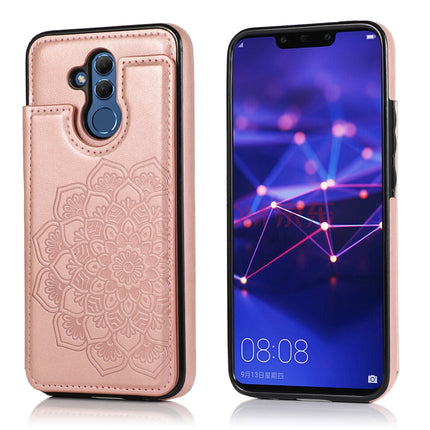 Double Buckle Mandala Pattern PU+TPU Protective Case with Card Slots & Holder & Photo Frame, For Huawei Mate 20, For Huawei Mate 20 Lite, For Huawei Mate 20 Pro, For Huawei Mate 30