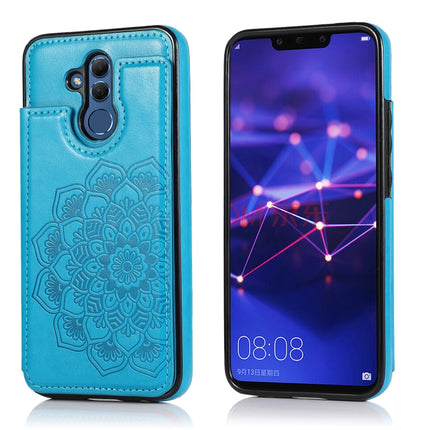 Double Buckle Mandala Pattern PU+TPU Protective Case with Card Slots & Holder & Photo Frame, For Huawei Mate 20, For Huawei Mate 20 Lite, For Huawei Mate 20 Pro, For Huawei Mate 30