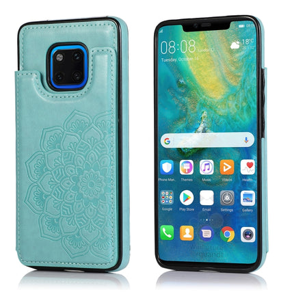 Double Buckle Mandala Pattern PU+TPU Protective Case with Card Slots & Holder & Photo Frame, For Huawei Mate 20, For Huawei Mate 20 Lite, For Huawei Mate 20 Pro, For Huawei Mate 30