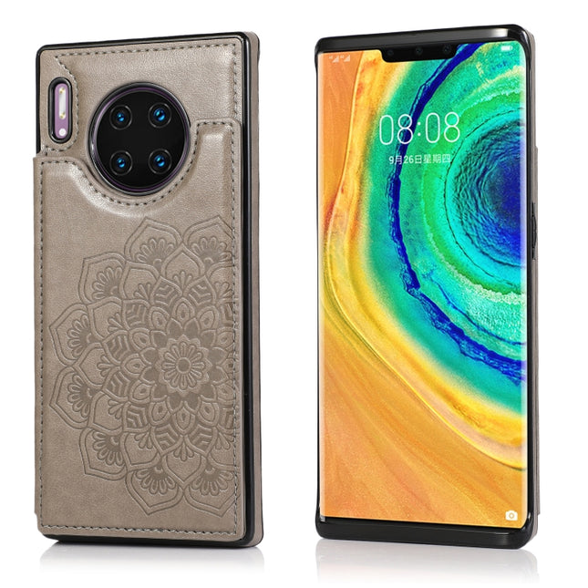 Double Buckle Mandala Pattern PU+TPU Protective Case with Card Slots & Holder & Photo Frame, For Huawei Mate 30 Pro, For Huawei P30, For Huawei P30 Lite, For Huawei P40 Lite