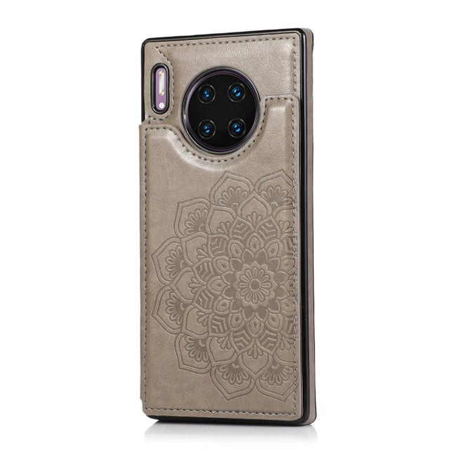 Double Buckle Mandala Pattern PU+TPU Protective Case with Card Slots & Holder & Photo Frame, For Huawei Mate 30 Pro, For Huawei P30, For Huawei P30 Lite, For Huawei P40 Lite