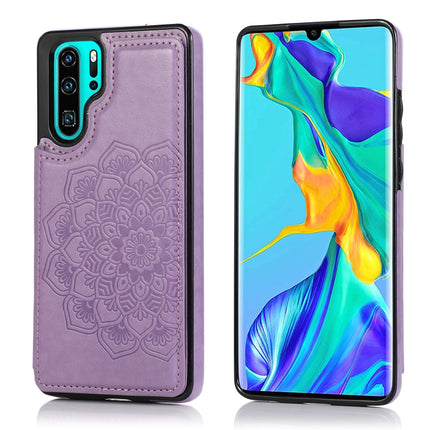 Double Buckle Mandala Pattern PU+TPU Protective Case with Card Slots & Holder & Photo Frame, For Huawei Mate 30 Pro, For Huawei P30, For Huawei P30 Lite, For Huawei P40 Lite