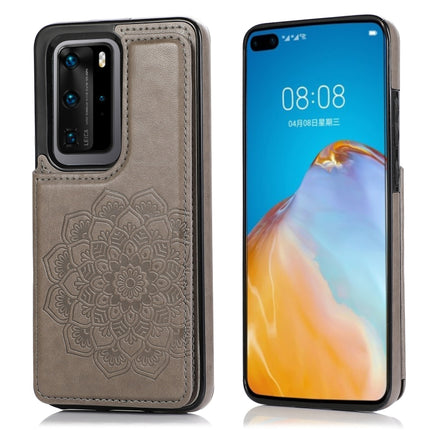Double Buckle Mandala Pattern PU+TPU Protective Case with Card Slots & Holder & Photo Frame, For Huawei P40 Pro, For Huawei P30 Pro, For Huawei P40