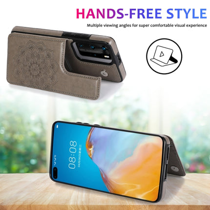 Double Buckle Mandala Pattern PU+TPU Protective Case with Card Slots & Holder & Photo Frame, For Huawei P40 Pro, For Huawei P30 Pro, For Huawei P40