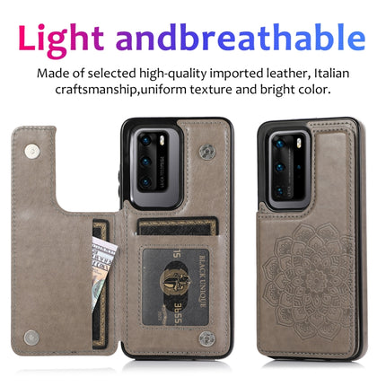 Double Buckle Mandala Pattern PU+TPU Protective Case with Card Slots & Holder & Photo Frame, For Huawei P40 Pro, For Huawei P30 Pro, For Huawei P40