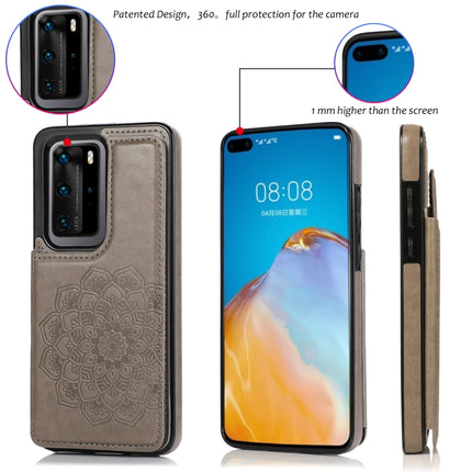 Double Buckle Mandala Pattern PU+TPU Protective Case with Card Slots & Holder & Photo Frame, For Huawei P40 Pro, For Huawei P30 Pro, For Huawei P40
