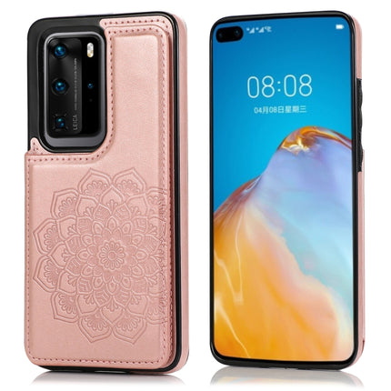 Double Buckle Mandala Pattern PU+TPU Protective Case with Card Slots & Holder & Photo Frame, For Huawei P40 Pro, For Huawei P30 Pro, For Huawei P40