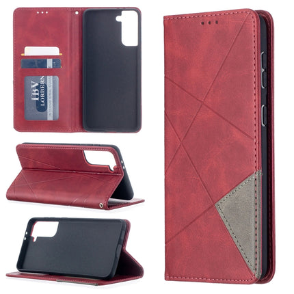 Rhombus Texture Horizontal Flip Magnetic Leather Case with Holder & Card Slots, For Samsung Galaxy S21 5G, For Samsung Galaxy S21+ 5G, For Samsung Galaxy S21 Ultra 5G