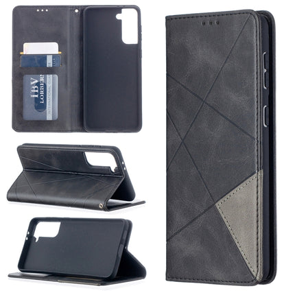 Rhombus Texture Horizontal Flip Magnetic Leather Case with Holder & Card Slots, For Samsung Galaxy S21 5G, For Samsung Galaxy S21+ 5G, For Samsung Galaxy S21 Ultra 5G