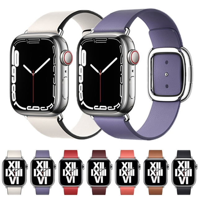 Modern Style Leather Watch Band For Apple Watch 42mm / 41mm / 40mm / 38mm