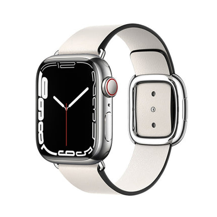 Modern Style Leather Watch Band For Apple Watch 49mm / 46mm / 45mm / 44mm / 42mm, For Apple Watch Ultra 49mm / Series 8&7 45mm / SE 2&6&SE&5&4 44mm / 3&2&1 42mm, For Apple Watch 49mm / 46mm / 45mm / 44mm / 42mm