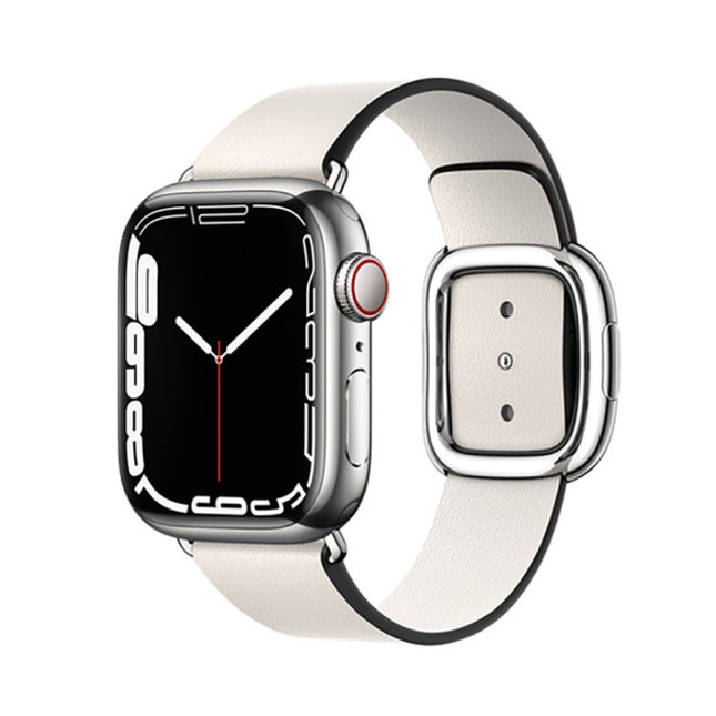 Modern Style Leather Watch Band For Apple Watch 49mm / 46mm / 45mm / 44mm / 42mm, For Apple Watch Ultra 49mm / Series 8&7 45mm / SE 2&6&SE&5&4 44mm / 3&2&1 42mm, For Apple Watch 49mm / 46mm / 45mm / 44mm / 42mm