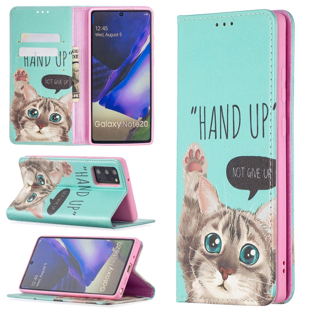 Colored Drawing Pattern Invisible Magnetic Horizontal Flip PU Leather Case with Holder & Card Slots & Wallet, For Samsung Galaxy Note20 Ultra, For Samsung Galaxy Note20