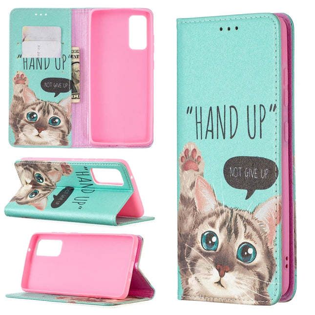 Colored Drawing Pattern Invisible Magnetic Horizontal Flip PU Leather Case with Holder & Card Slots & Wallet, For Samsung Galaxy S20 FE, For Samsung Galaxy S21