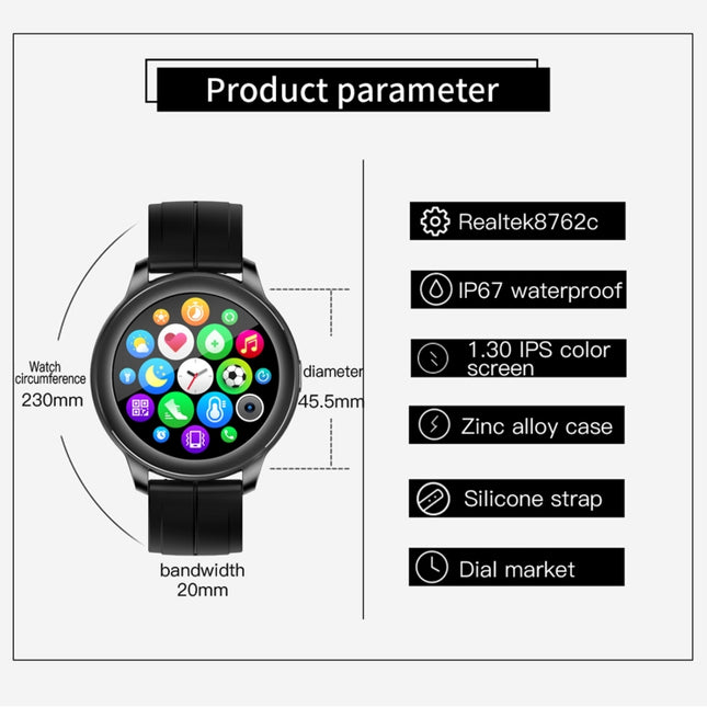 CF22 1.3 inch IPS Color Screen IP67 Waterproof Smart Watch, Support Sleep Monitor / Heart Rate Monitor / Blood Pressure Monitor