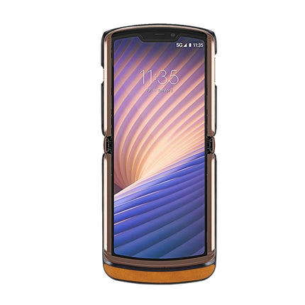 Two-color Cowhide Texture Top-grain Leather Shockproof Protective Case, For Motorola Moto Razr 5G