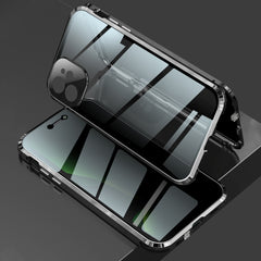 Stoßfestes, magnetisches Metallrahmen-Gehäuse mit vier Ecken und Anti-Peeping-Funktion, doppelseitiges gehärtetes Glasgehäuse, für iPhone 11 Pro, für iPhone 11, für iPhone 11 Pro Max, für iPhone 12 Mini, für iPhone 12