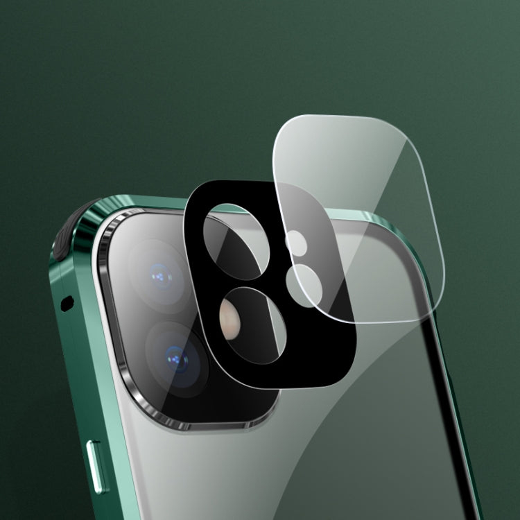 Stoßfestes, magnetisches Metallrahmen-Gehäuse mit vier Ecken und Anti-Peeping-Funktion, doppelseitiges gehärtetes Glasgehäuse, für iPhone 11 Pro, für iPhone 11, für iPhone 11 Pro Max, für iPhone 12 Mini, für iPhone 12