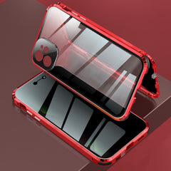 Four-corner Shockproof Anti-peeping Magnetic Metal Frame Double-sided Tempered Glass Case, For iPhone 12, For iPhone 12 Pro, For iPhone 12 Pro Max