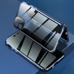 Four-corner Shockproof Anti-peeping Magnetic Metal Frame Double-sided Tempered Glass Case, For iPhone 12, For iPhone 12 Pro, For iPhone 12 Pro Max