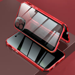 Four-corner Shockproof Anti-peeping Magnetic Metal Frame Double-sided Tempered Glass Case, For iPhone 12, For iPhone 12 Pro, For iPhone 12 Pro Max
